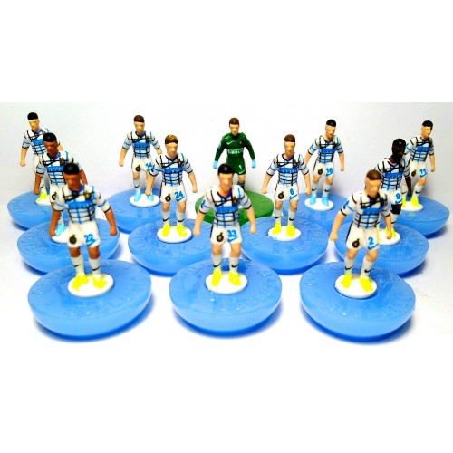 Subbuteo Andrew Table Soccer  Inter Milan 2020-21 away kit on classic Hasbro bases
